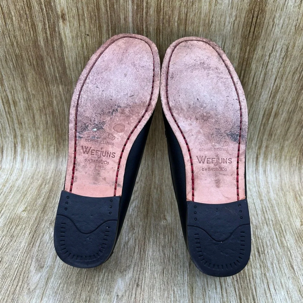 GH Bass Weejuns Loafers Women's Size 7.5 Black White Polka Dot Penny Shoes